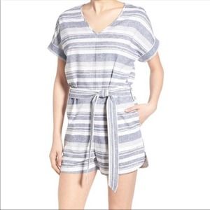Madewell Blue and White Striped Romper